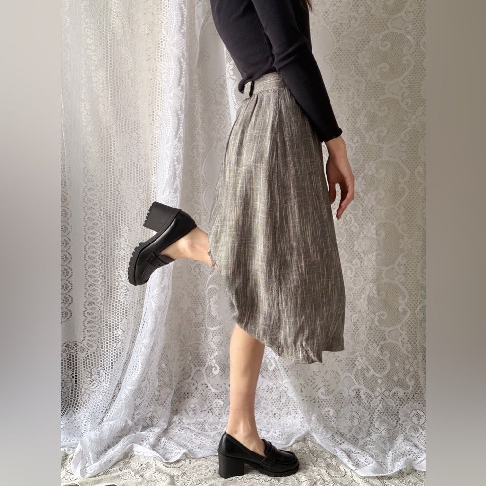 Vintage 90s Button Front Midi Skirt Norton McNaughton Size 8 - Picture 6 of 12